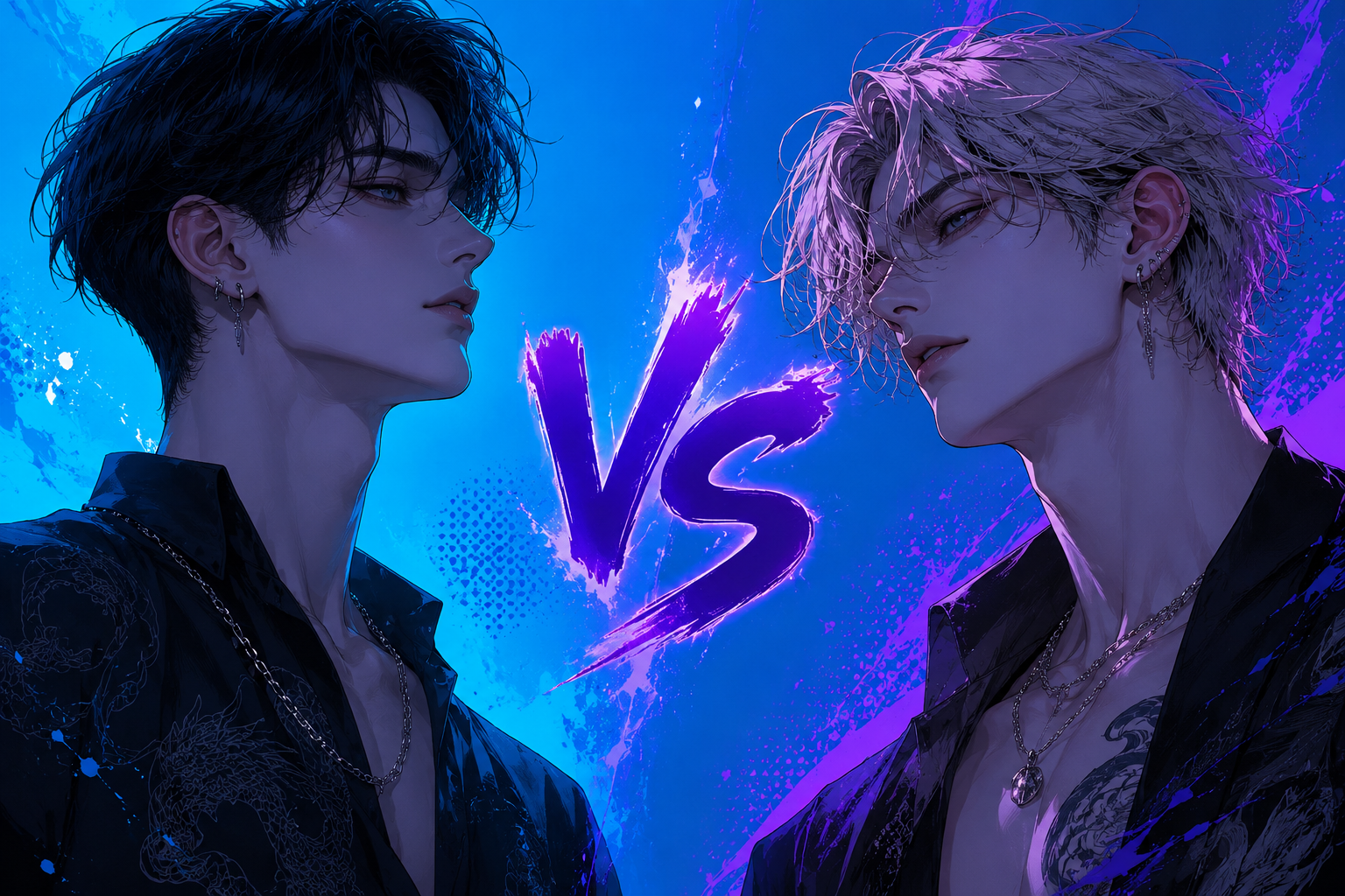 AI companion versus AI chatbot cover with two fictional anime boys facing each other